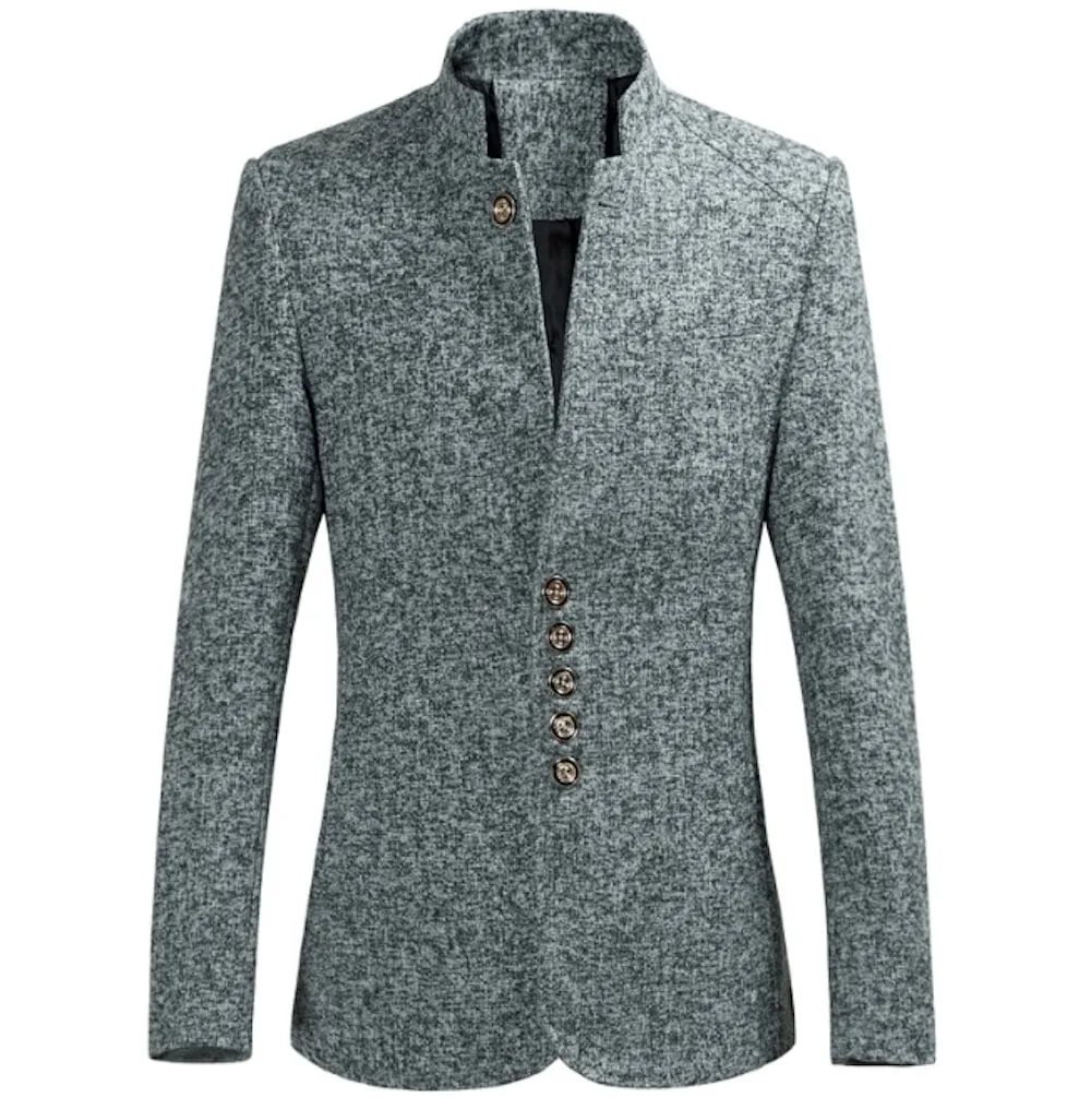 Mens Stand Collar Granite Blazer