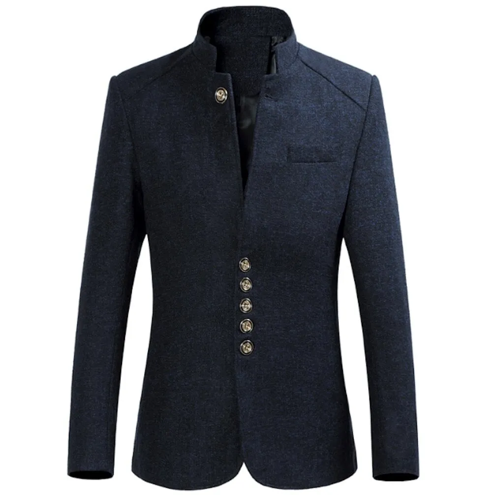 Mens Stand Collar Granite Blazer