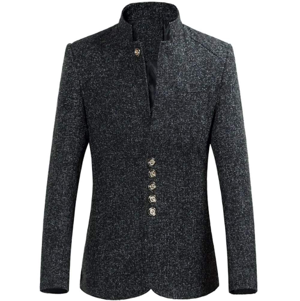 Mens Stand Collar Granite Blazer