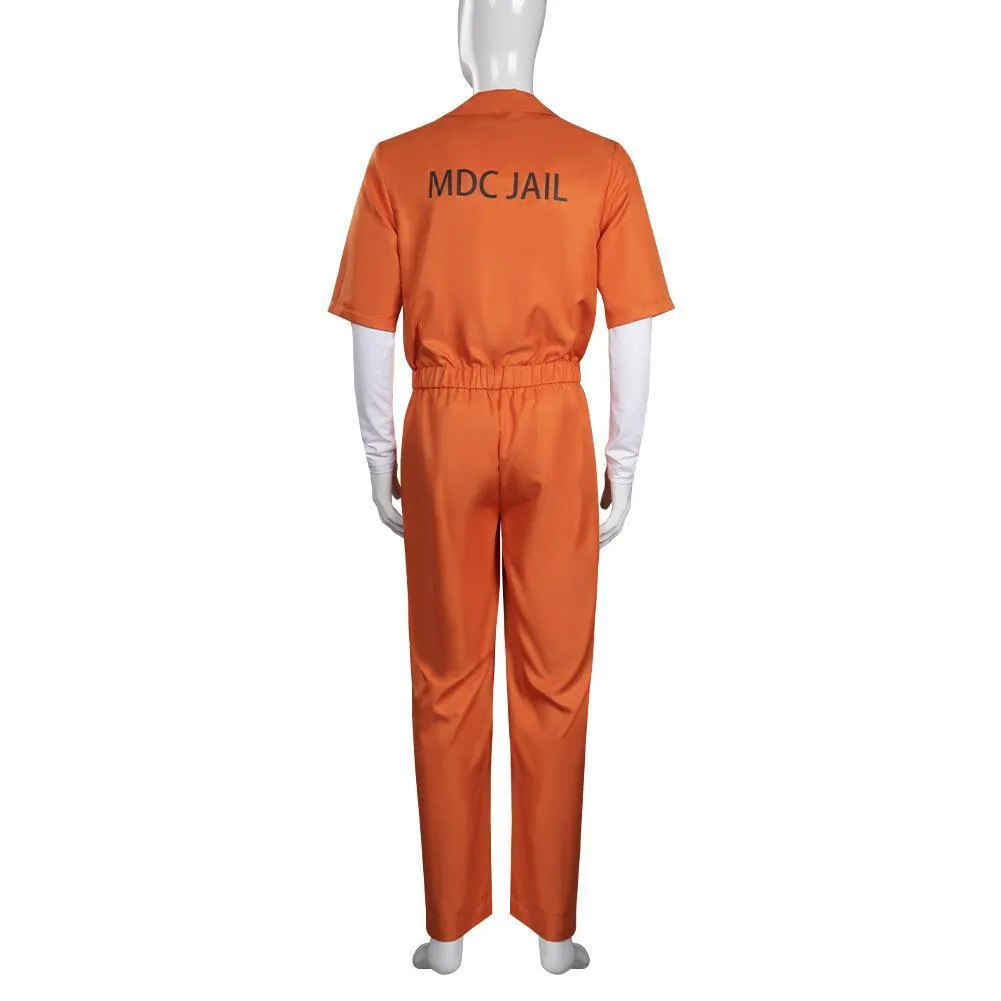 Michael Morbius Prison Jumpsuit Cosplay Costume Prisoner Uniform Halloween Carnival Outfit