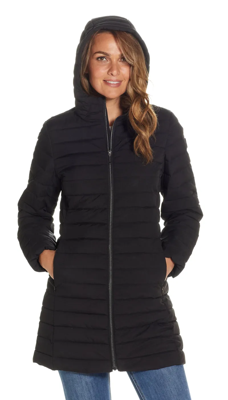 MODERN SHAPED PUFFER WITH STRETCH