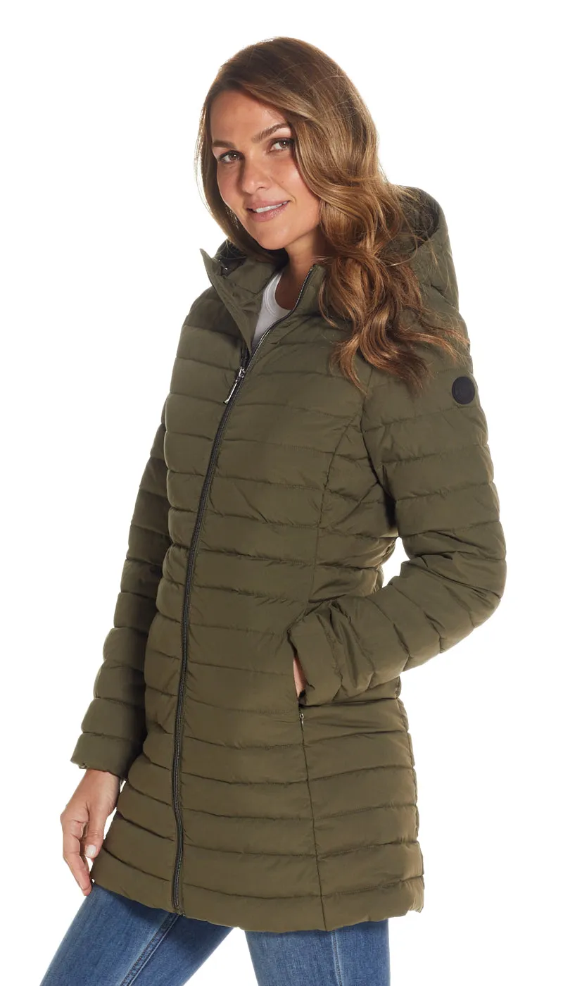 MODERN SHAPED PUFFER WITH STRETCH