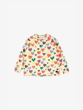 Molo Girls Cotton Mary Heart Print Sweater