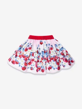 Monnalisa Girls Cherry Flounce Skirt In Multicolour