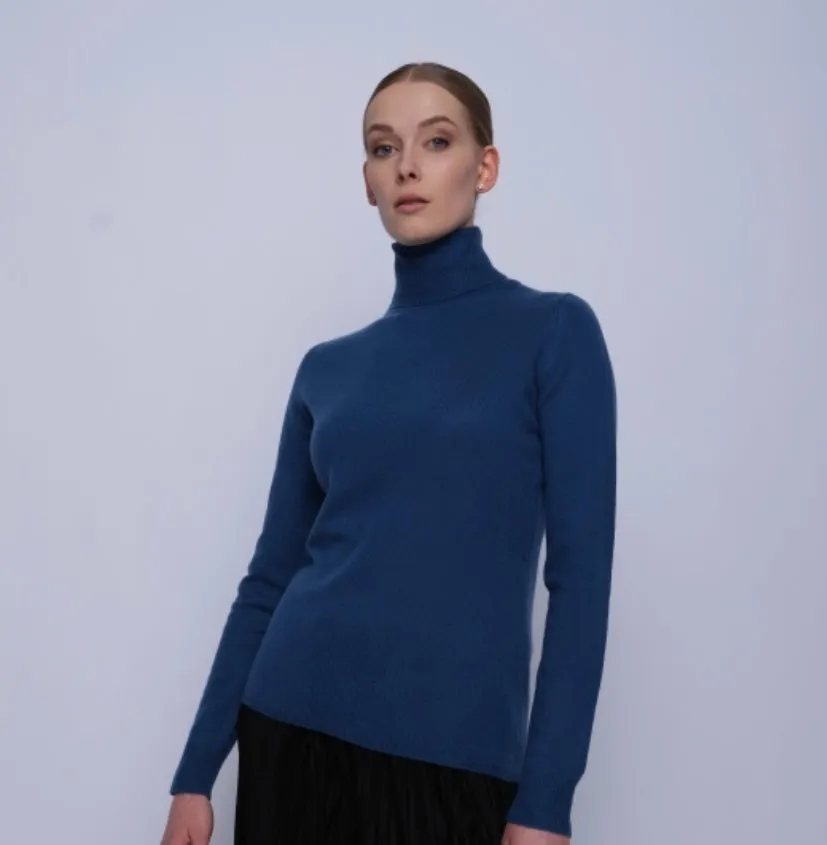 MORAY CASHMERE~ Haymarket cashmere turtleneck