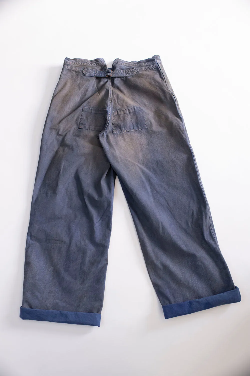 MSP-1007 - French Work Boro Pants - Distressed Blue