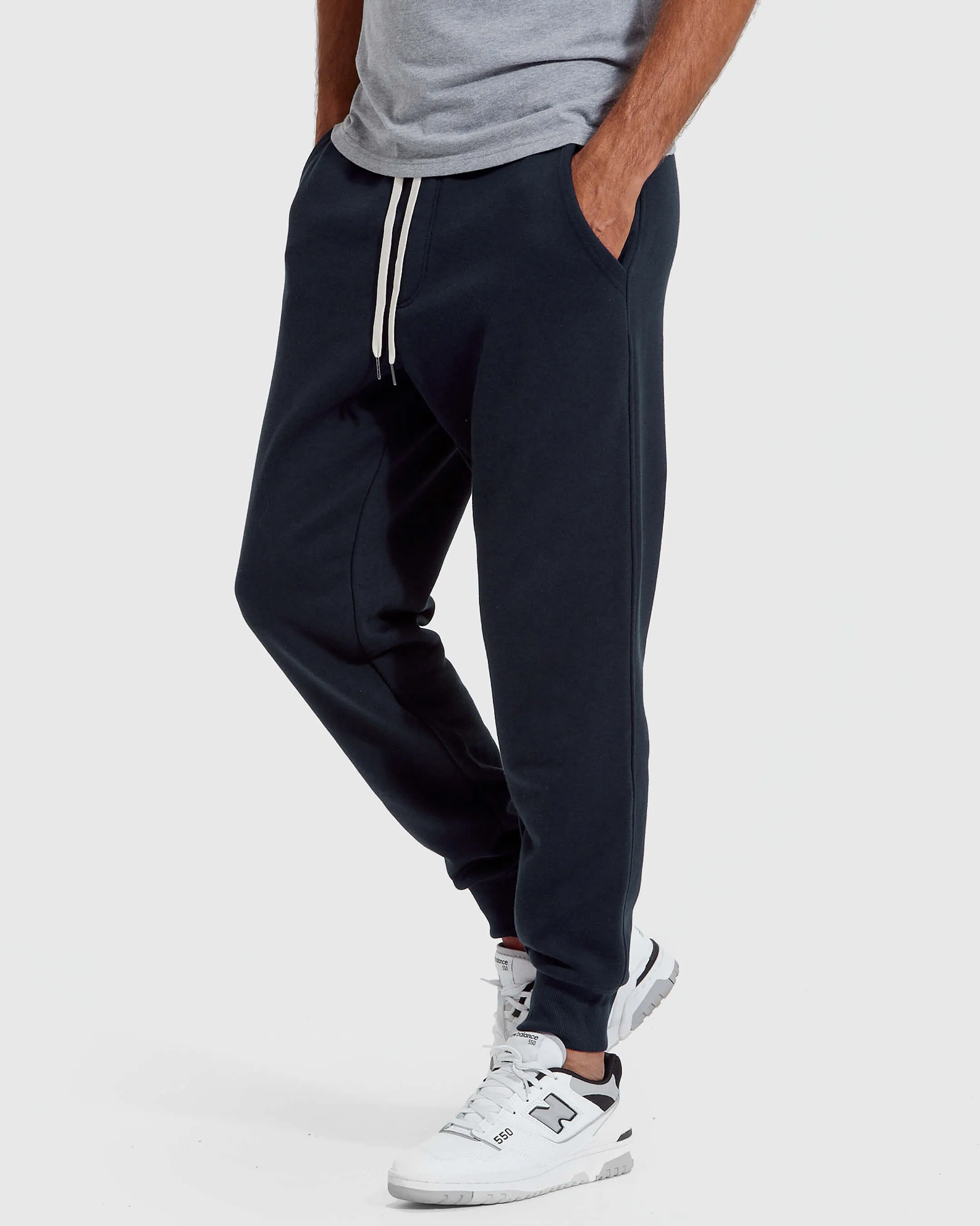 Navy Fleece French Terry Joggers