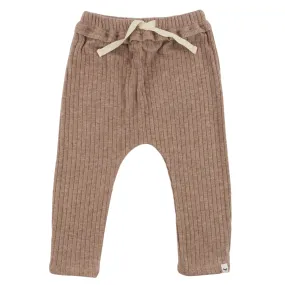 oh baby! Wide Rib Fuzzy Sweater Knit Brooklyn Jogger Pants - Mushroom Heather