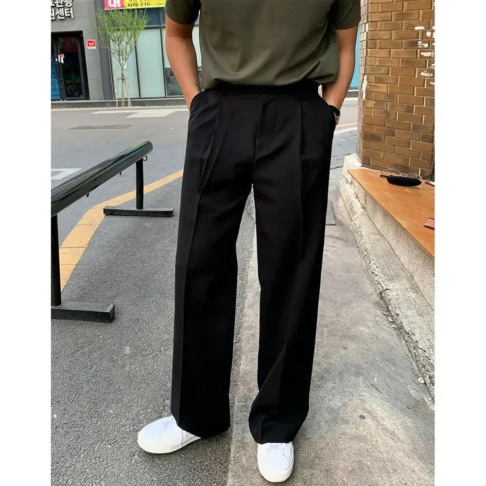 OH Essential Pleated Bootcut Pants