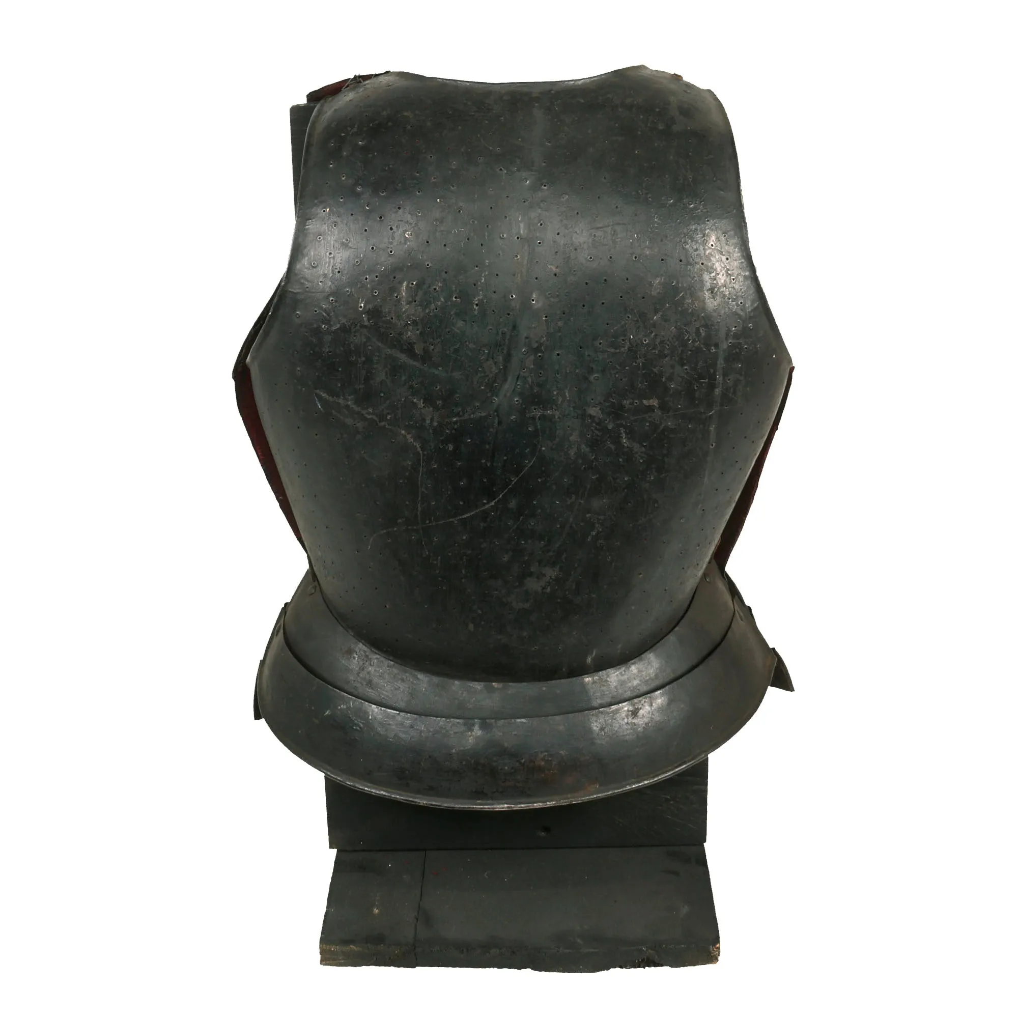 Original 17th Century English Style Lightweight Mounted Trooper Vented Plate Armor Cuirass Set with Faulds - Formerly Part of the A.A.F. Tank Museum