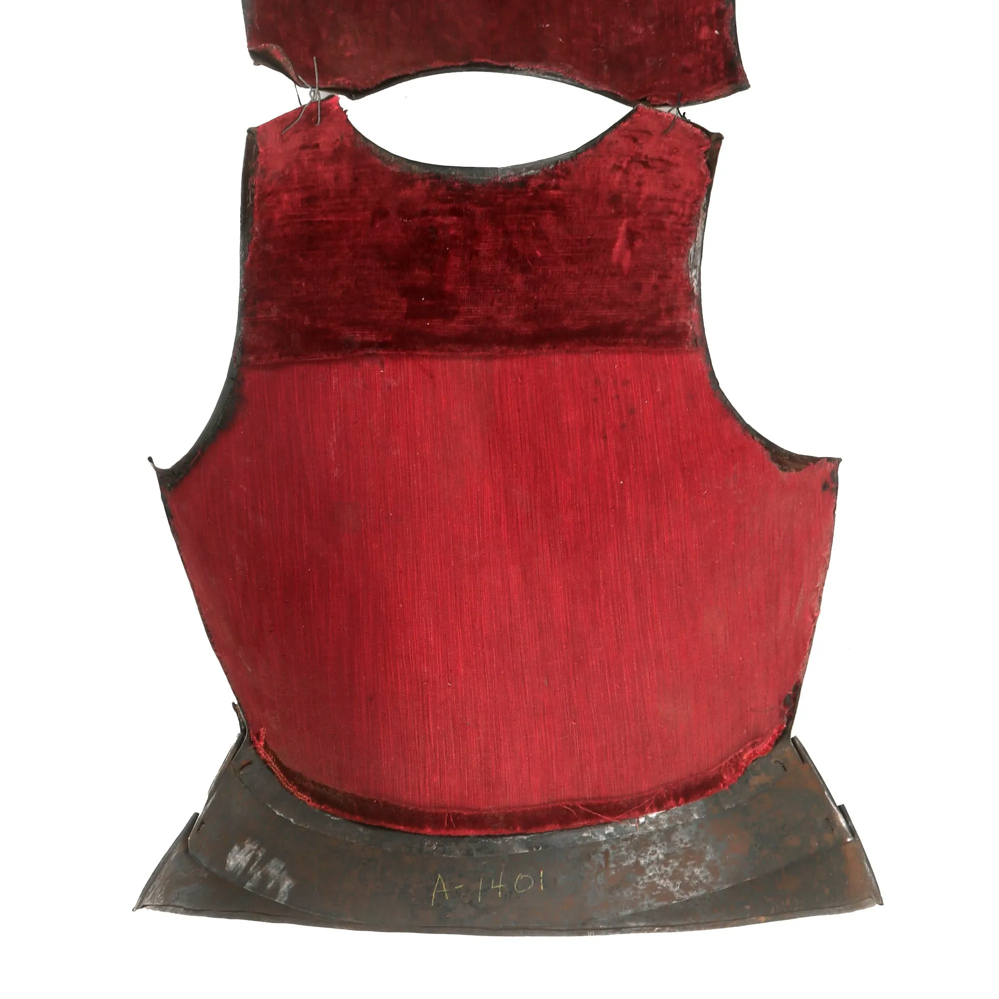 Original 17th Century English Style Lightweight Mounted Trooper Vented Plate Armor Cuirass Set with Faulds - Formerly Part of the A.A.F. Tank Museum