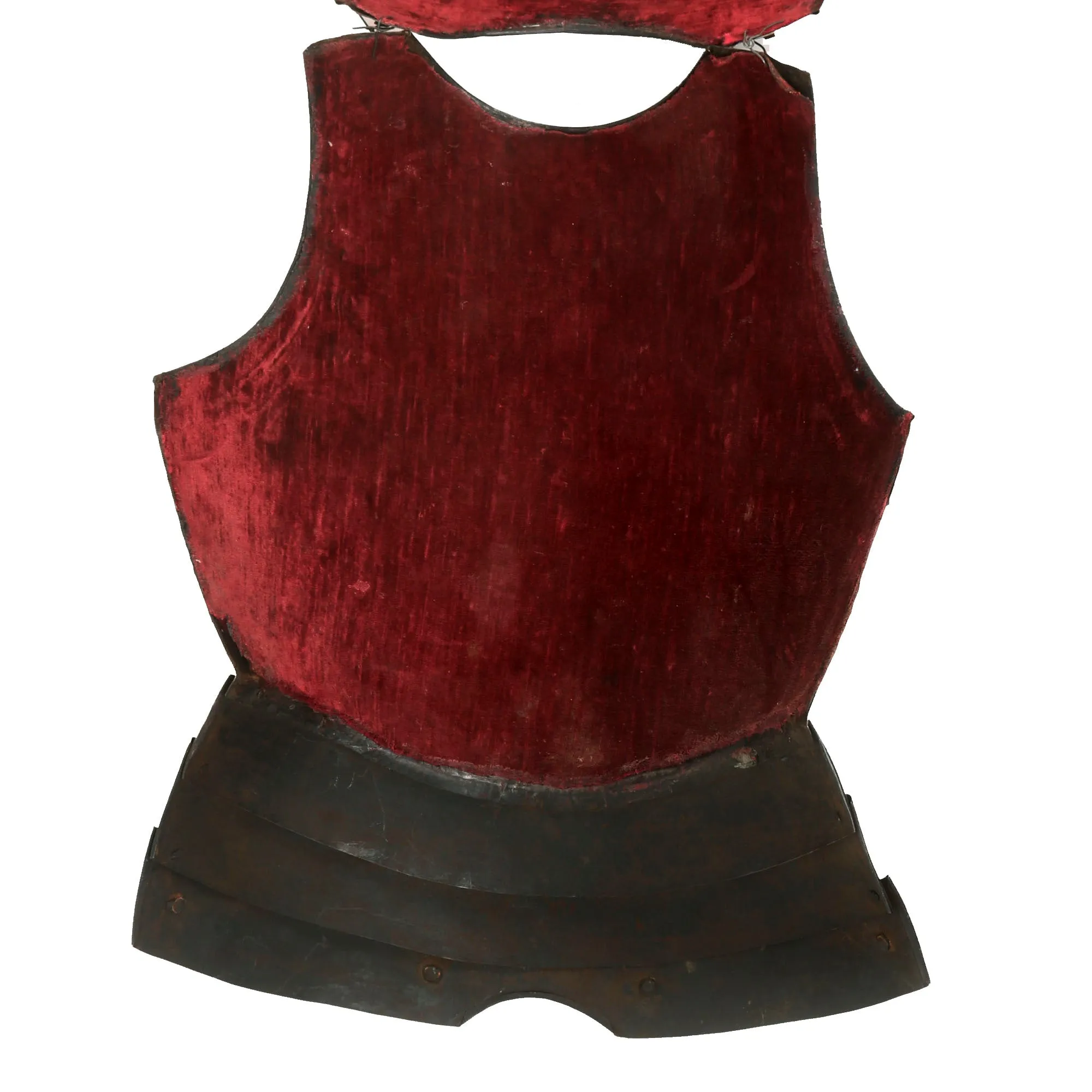 Original 17th Century English Style Lightweight Mounted Trooper Vented Plate Armor Cuirass Set with Faulds - Formerly Part of the A.A.F. Tank Museum