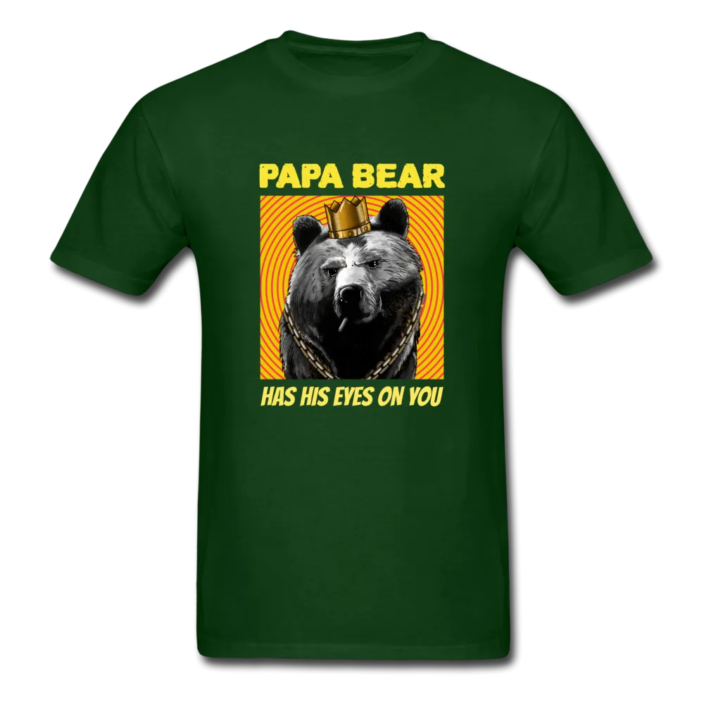 Papa Bear Has His Eyes On You Men's Funny T-Shirt