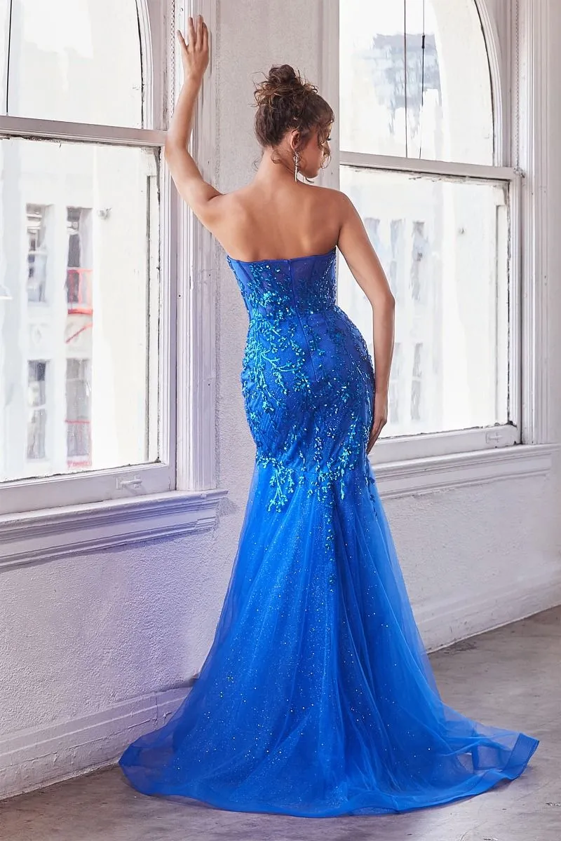 Raquel Prom Dress Strapless Mermaid  740139TIK-Royal   LaDivine CB139 Cinderella Divine  CB139