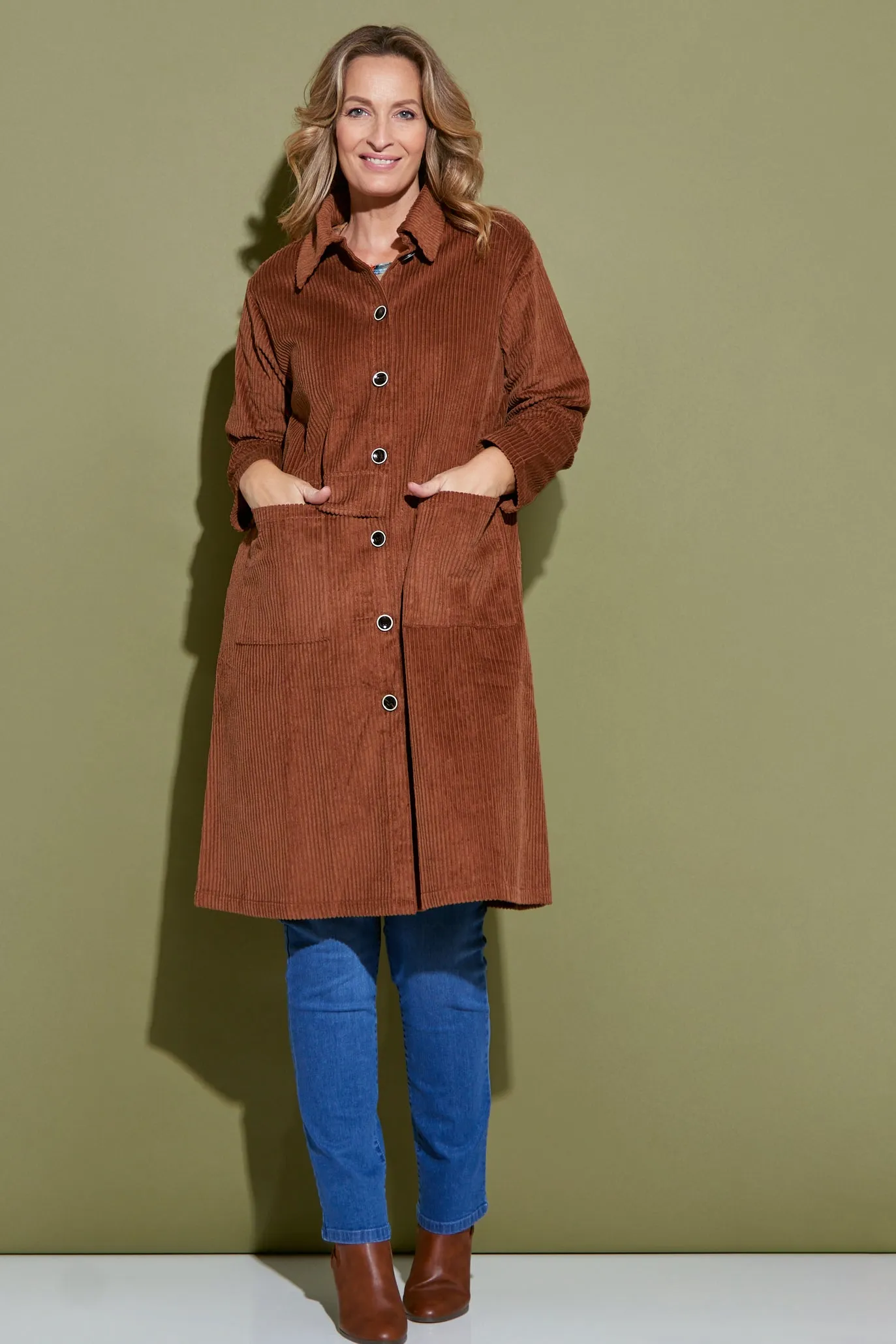 Rebecca Corduroy Shacket - Brown