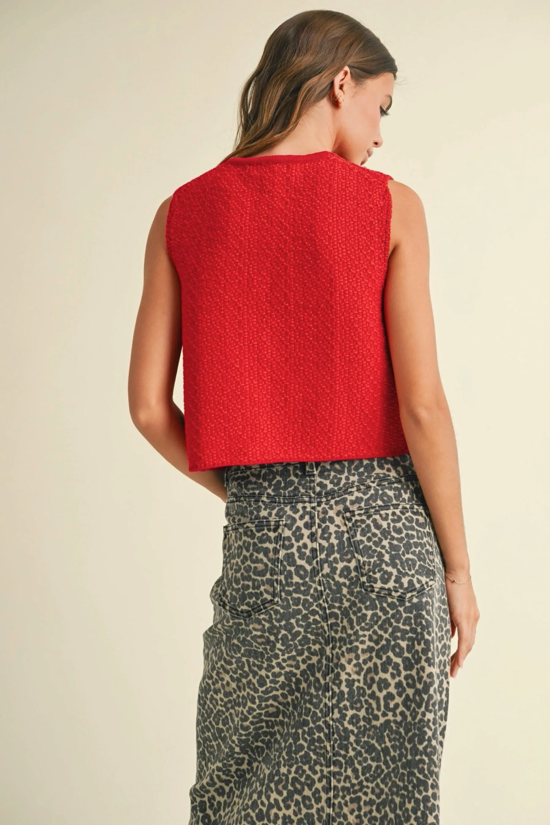 Red Knit Kacey Tank