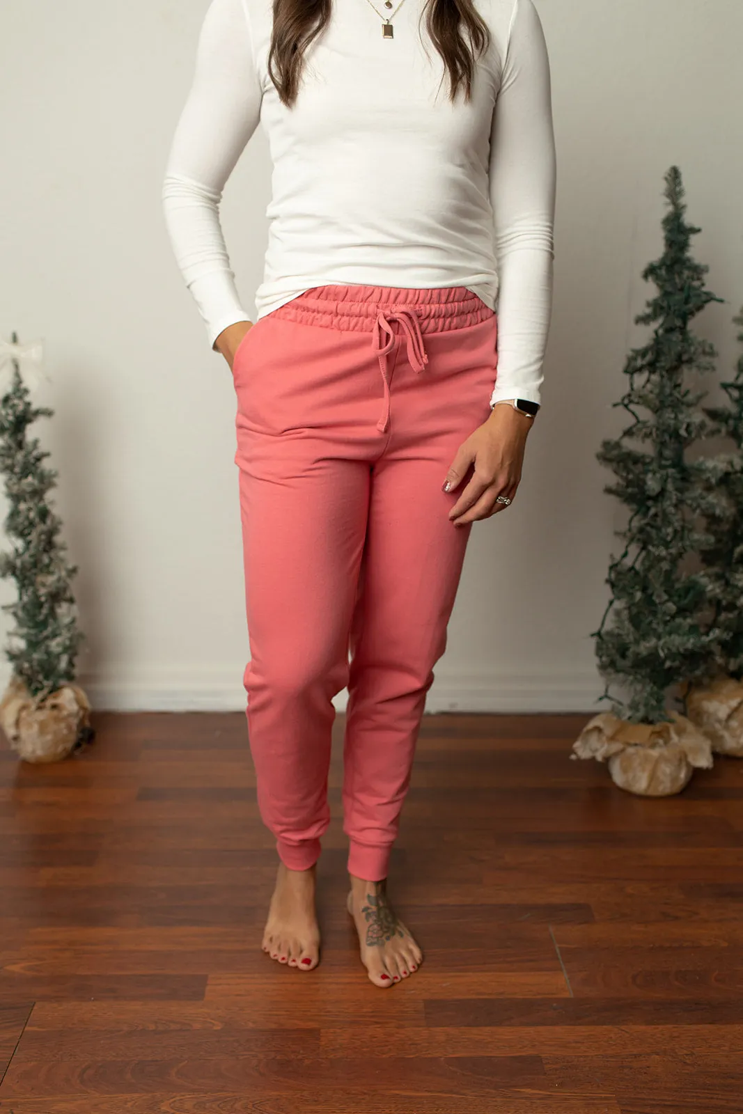 Rose Pink Lightweight Jogger Pants (SM-3X)