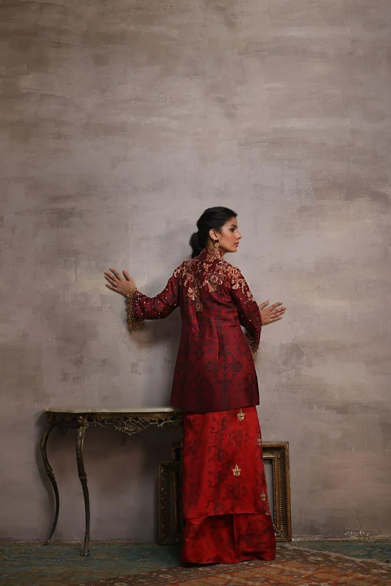 Shamaeel - RR - 06 - Dark Maroon - Sheesha Silk - 3 Piece