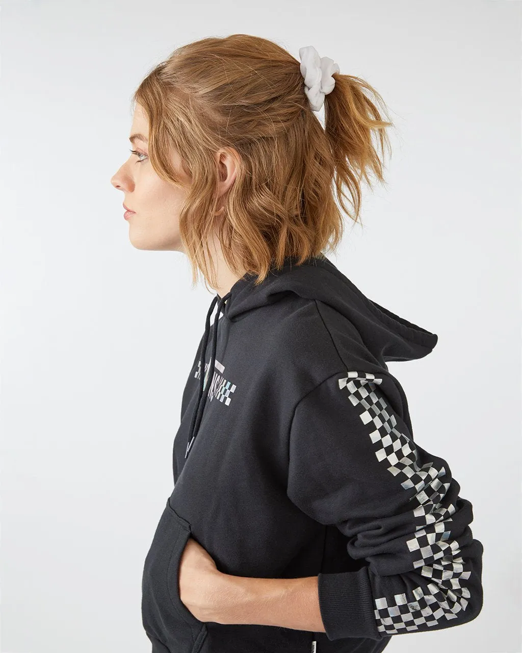 Shine It Crop Hoodie - Black