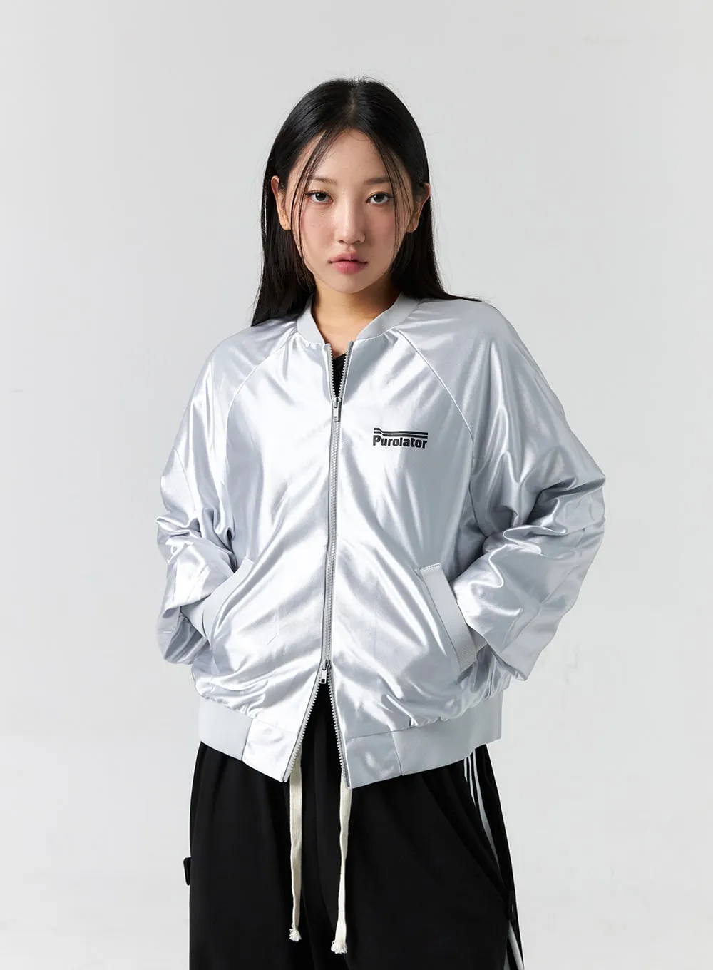 Shiny Graphic Zip Jacket CS308