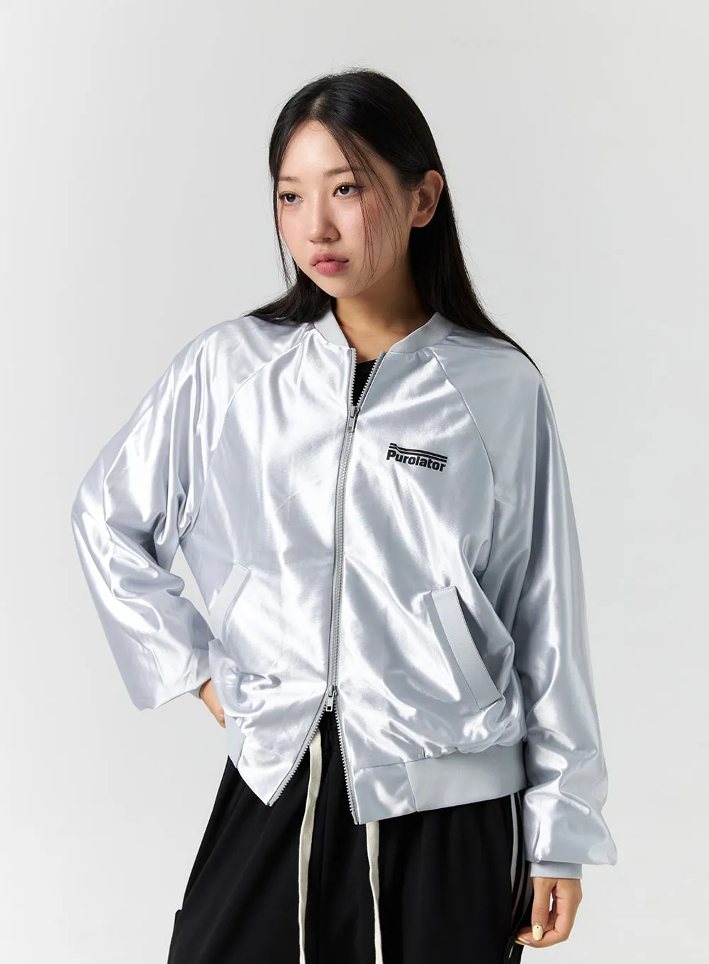 Shiny Graphic Zip Jacket CS308