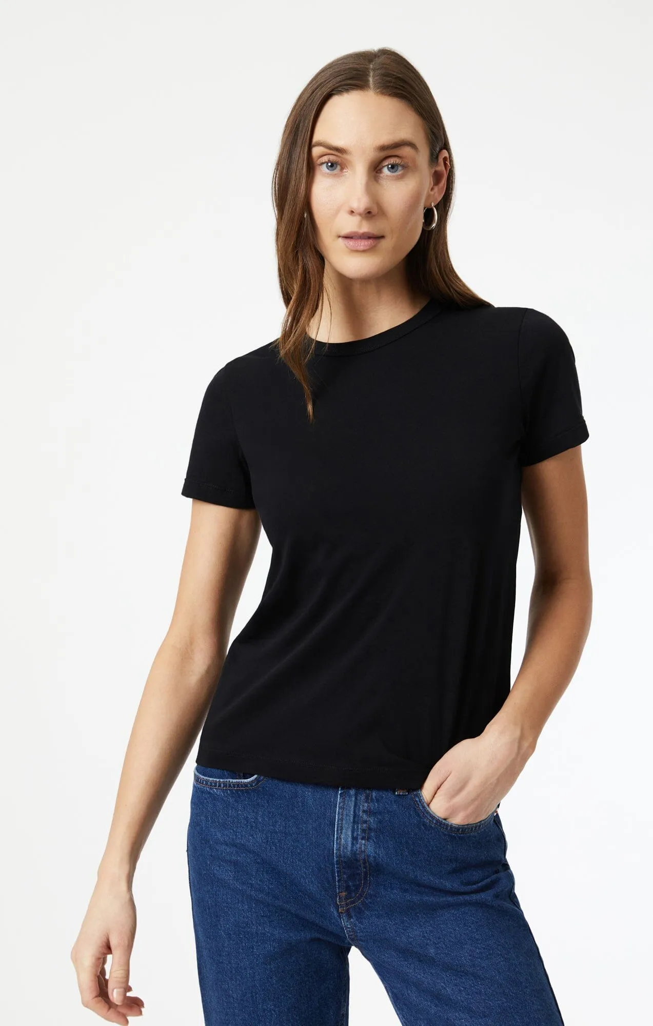 SLIM CREW NECK T-SHIRT IN BLACK