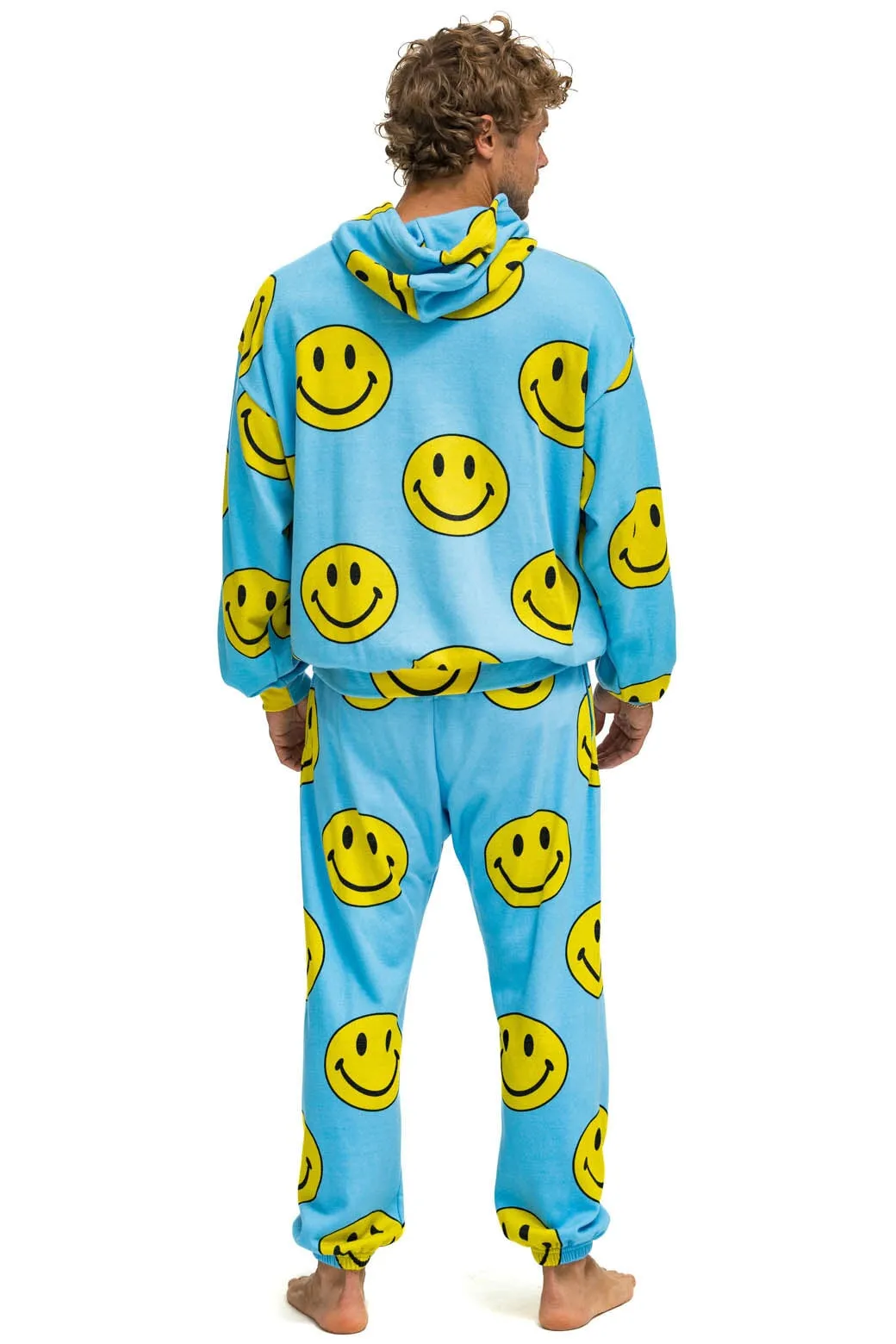 SMILEY REPEAT MENS SWEATPANTS - SKY