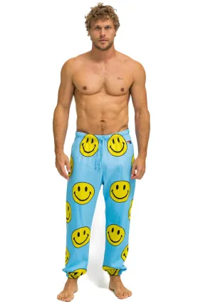 SMILEY REPEAT MENS SWEATPANTS - SKY