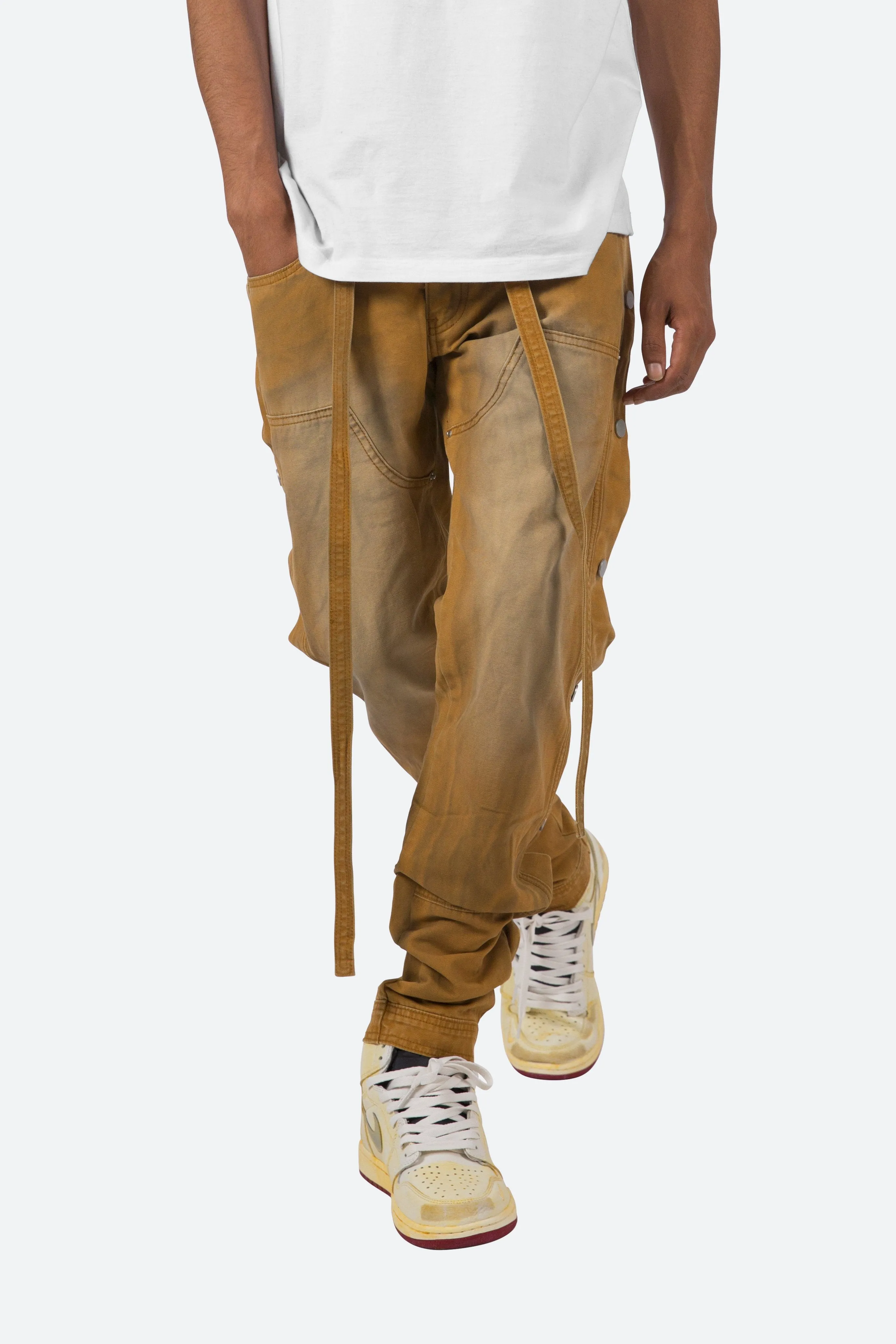 Snap Western Pants - Brown