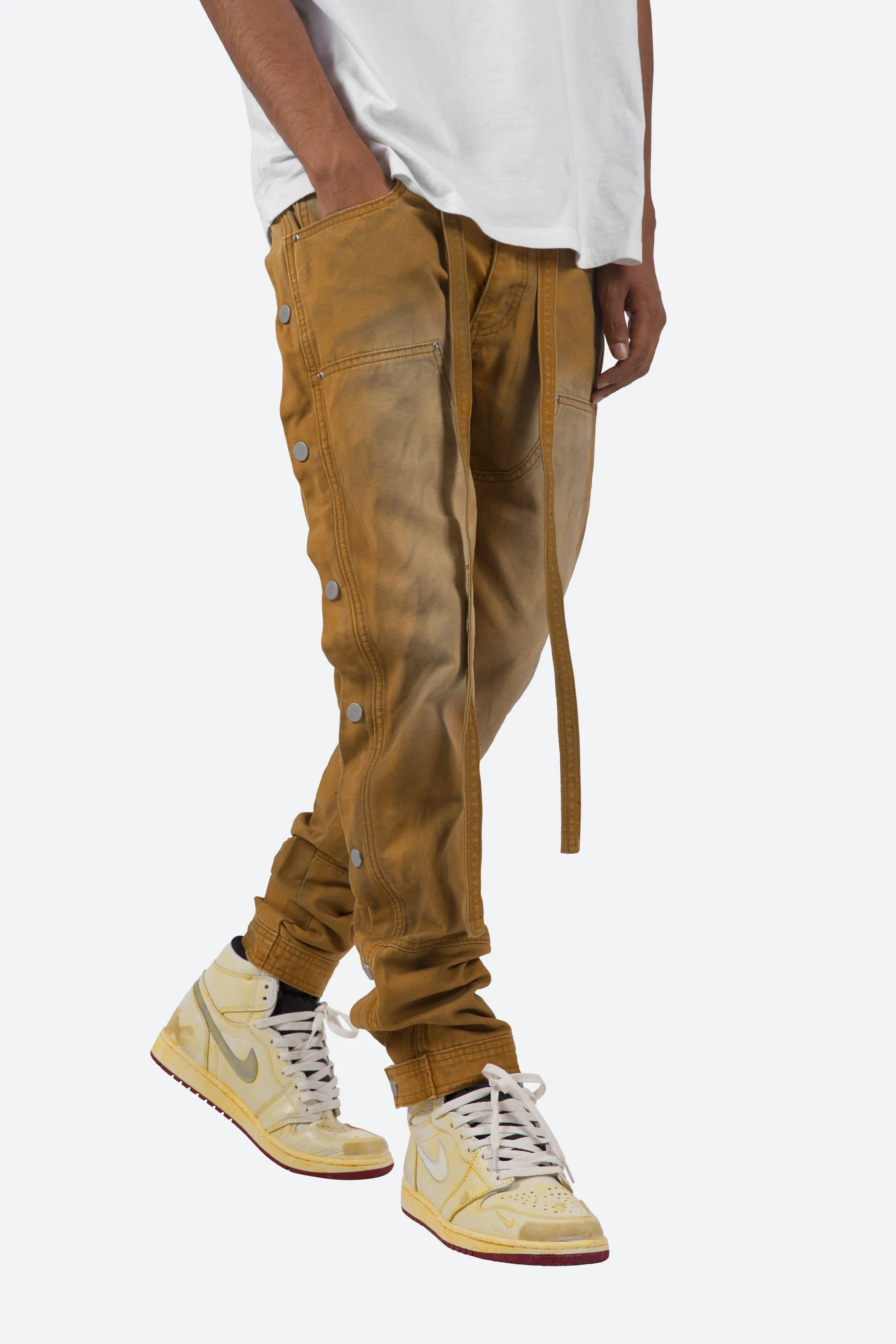 Snap Western Pants - Brown