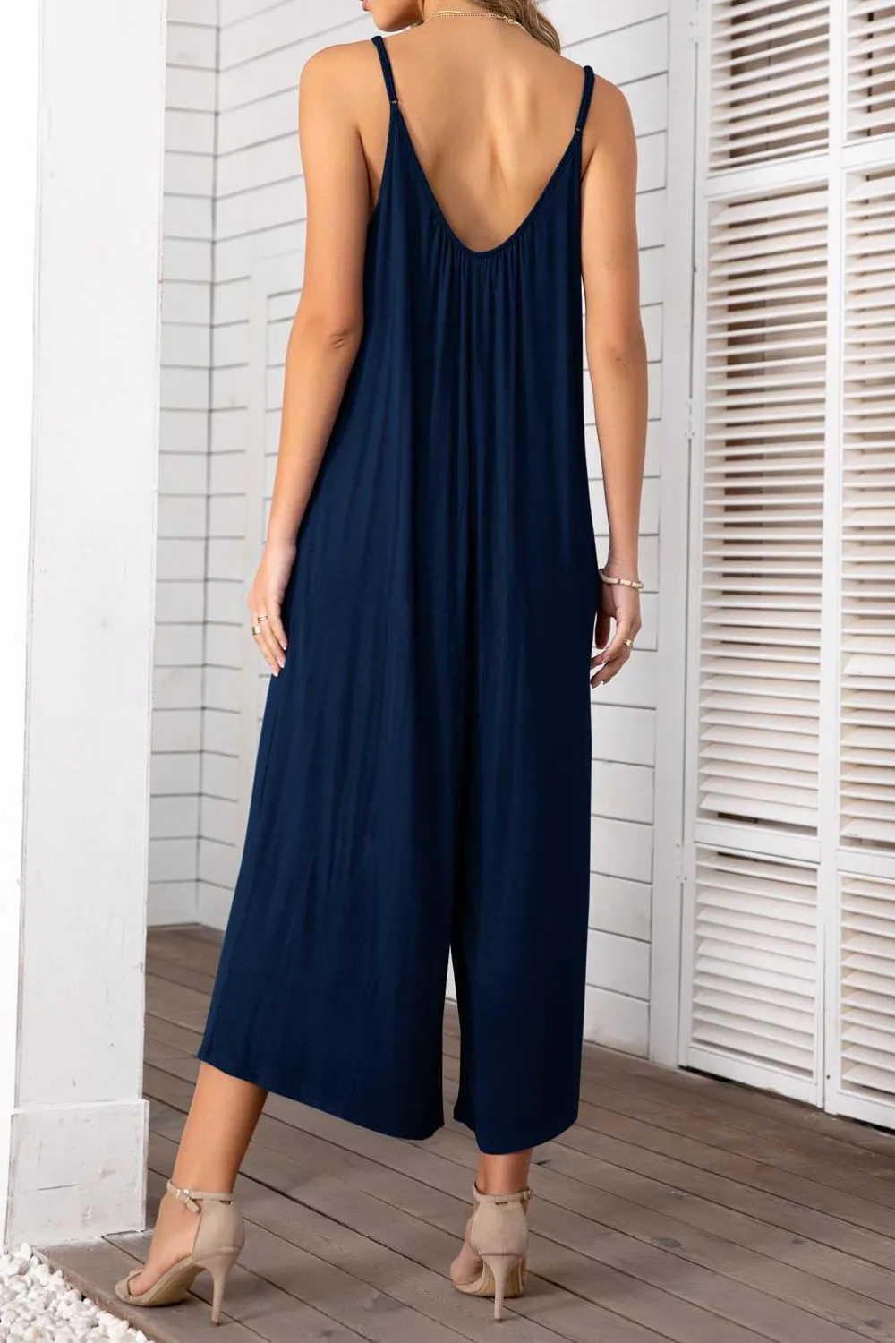 Spaghetti Strap Scoop Neck Jumpsuit - 5 colors