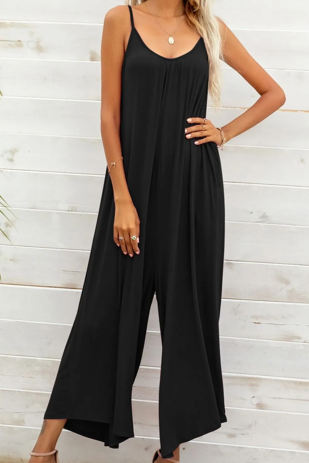 Spaghetti Strap Scoop Neck Jumpsuit - 5 colors