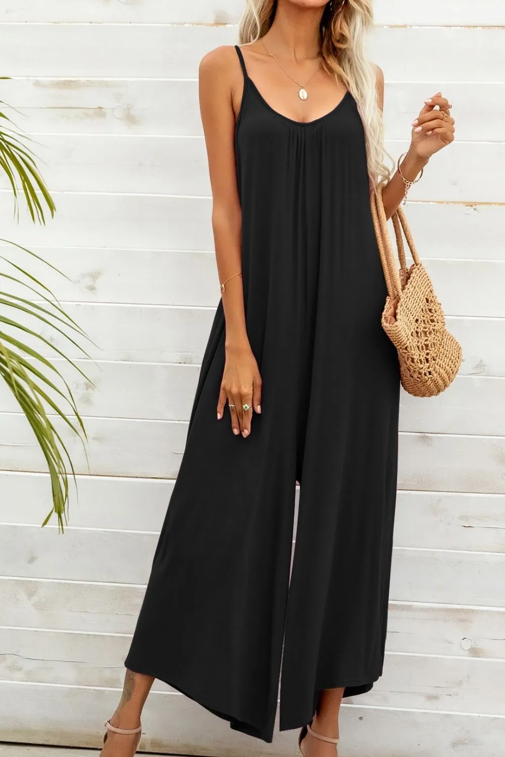 Spaghetti Strap Scoop Neck Jumpsuit - 5 colors