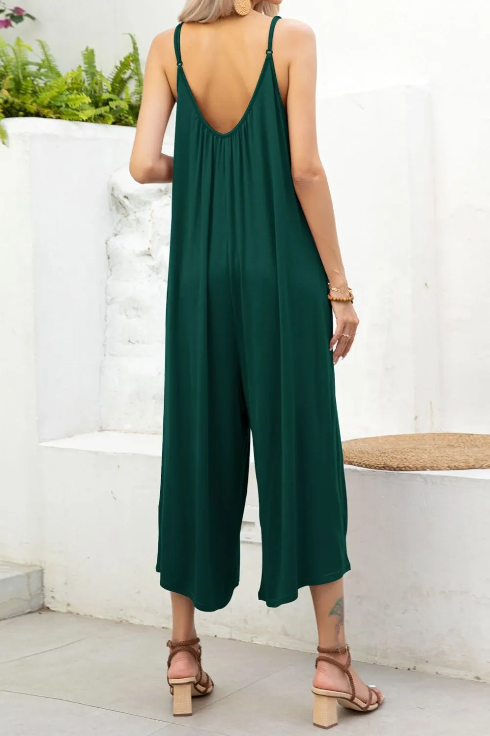 Spaghetti Strap Scoop Neck Jumpsuit - 5 colors