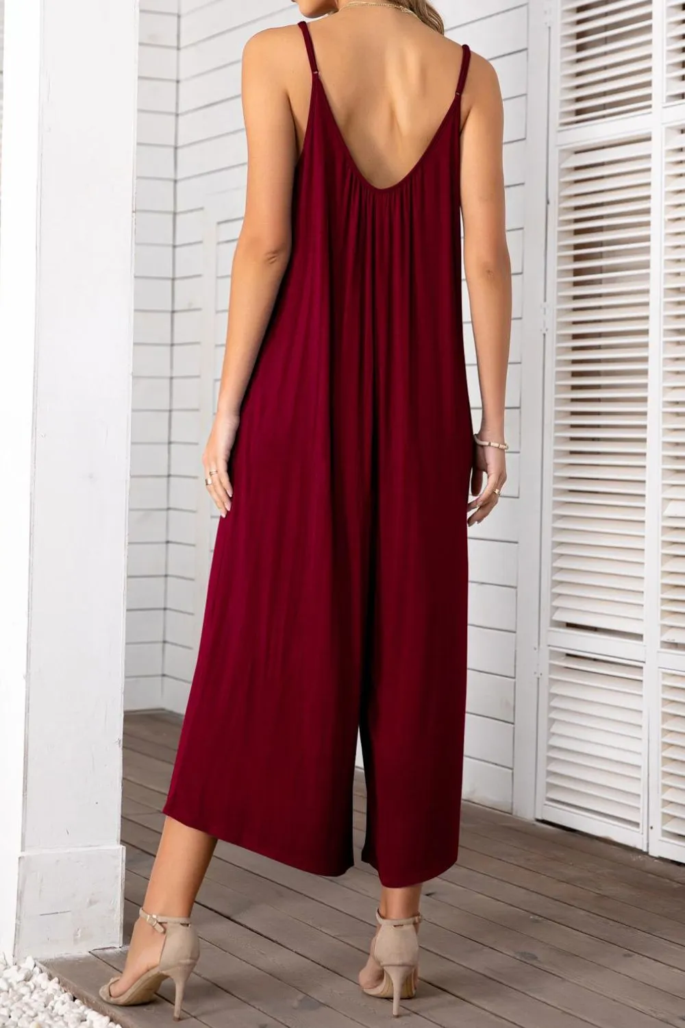 Spaghetti Strap Scoop Neck Jumpsuit - 5 colors