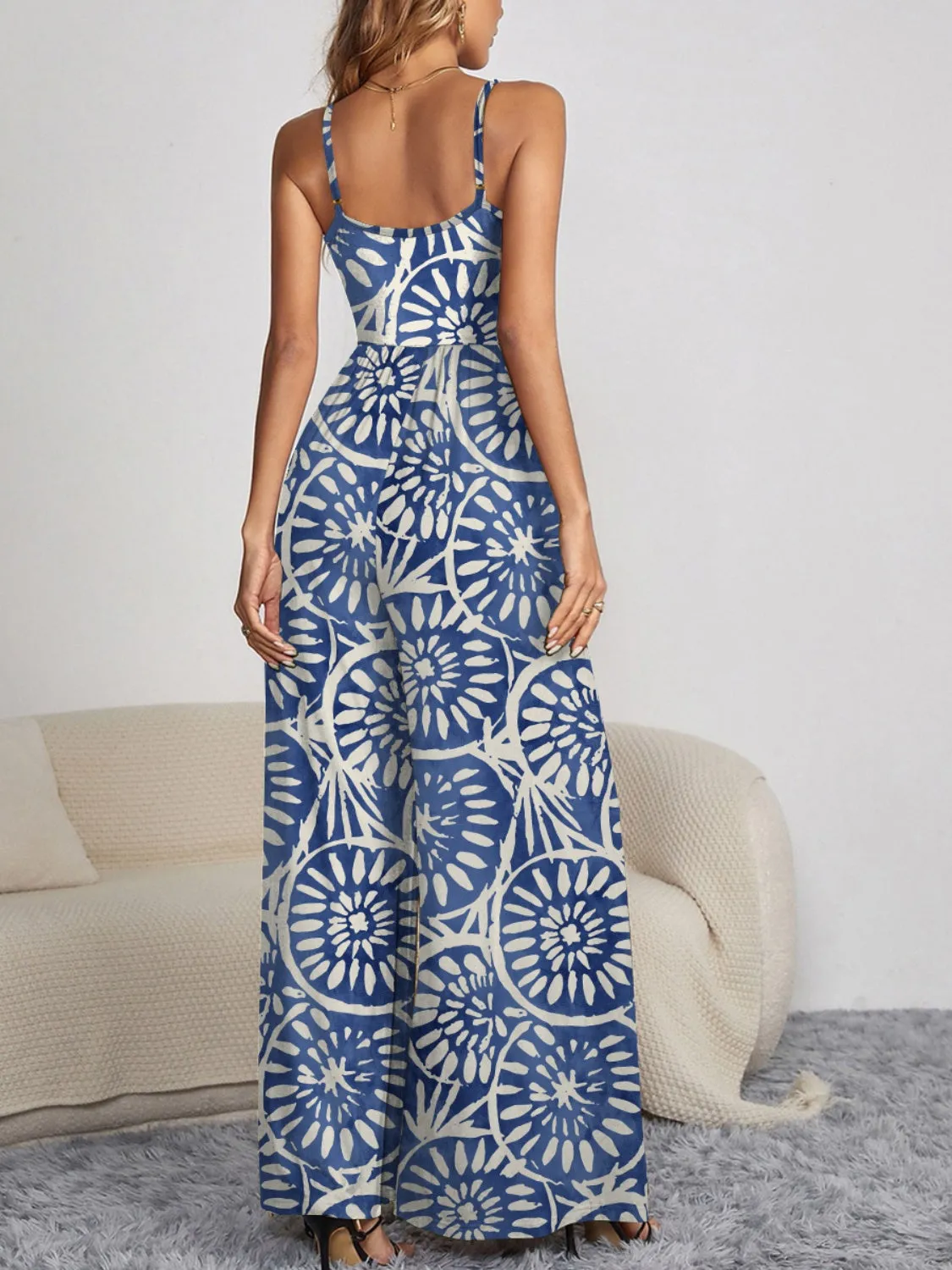 Spaghetti Strap Wide Leg Jumpsuit