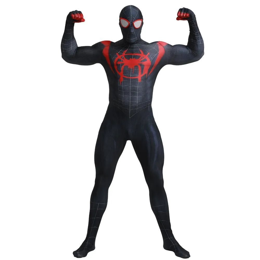 Spider-Man Into the Spider-Verse Miles Morales Costume Adults Cosplay Party Jumpsuit Halloween