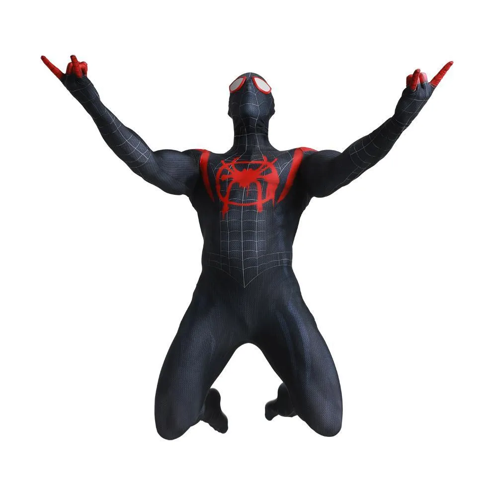 Spider-Man Into the Spider-Verse Miles Morales Costume Adults Cosplay Party Jumpsuit Halloween