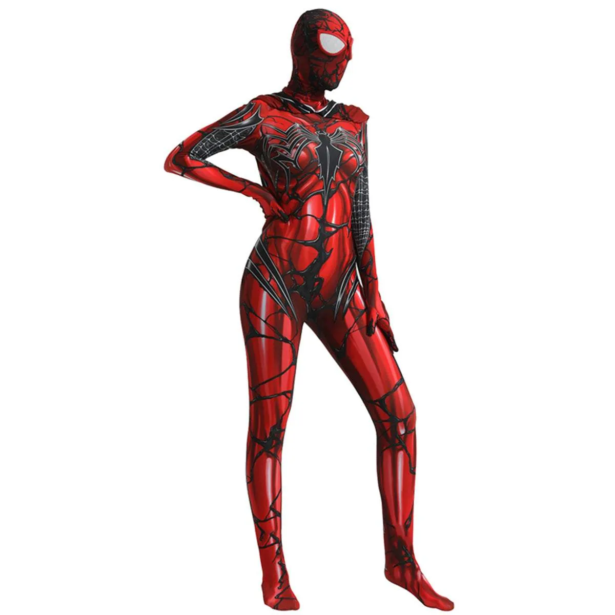 Spider-Man Venom Spider-Gwen Stacy Jumpsuit Lady Carnage Hooded Cosplay Costume Halloween