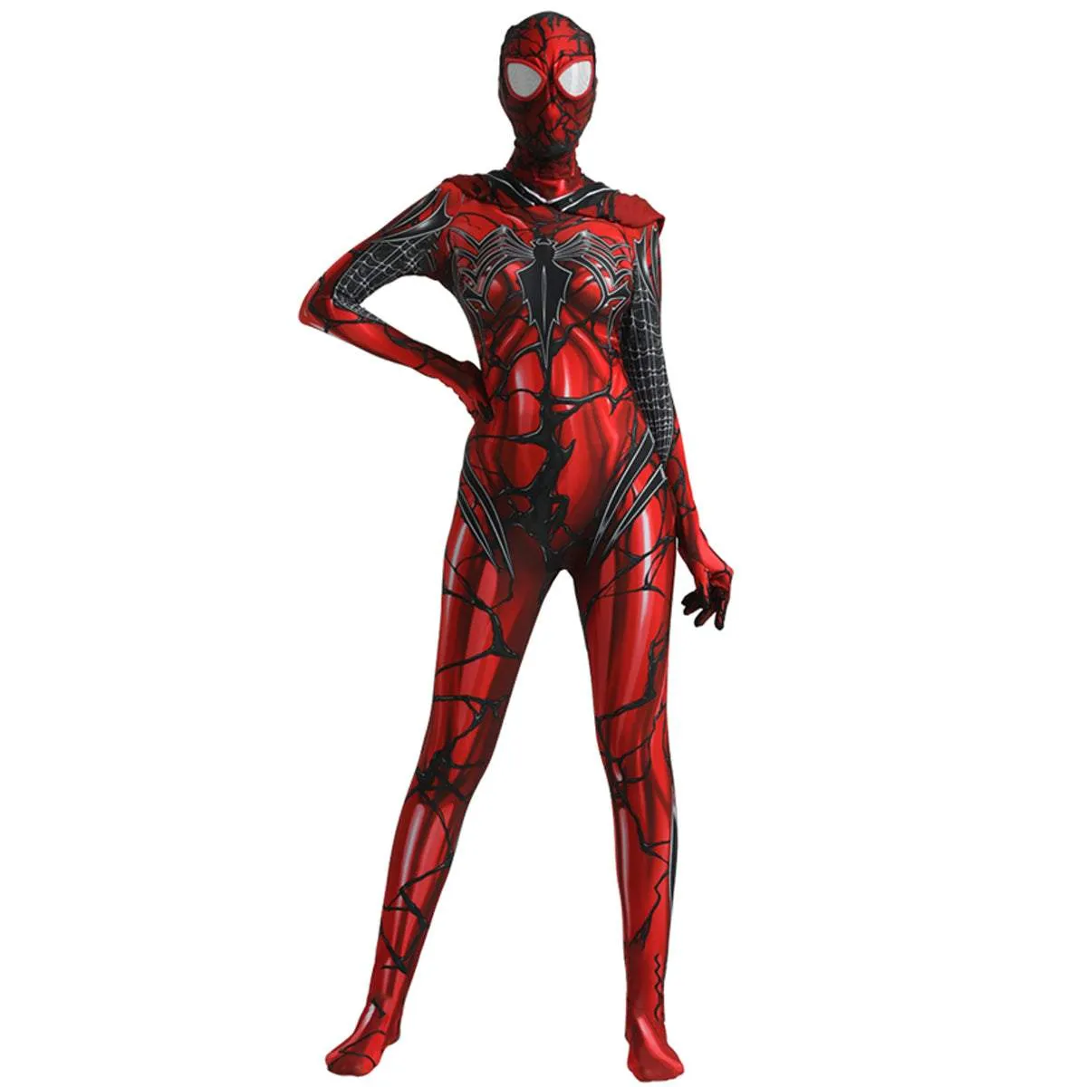 Spider-Man Venom Spider-Gwen Stacy Jumpsuit Lady Carnage Hooded Cosplay Costume Halloween