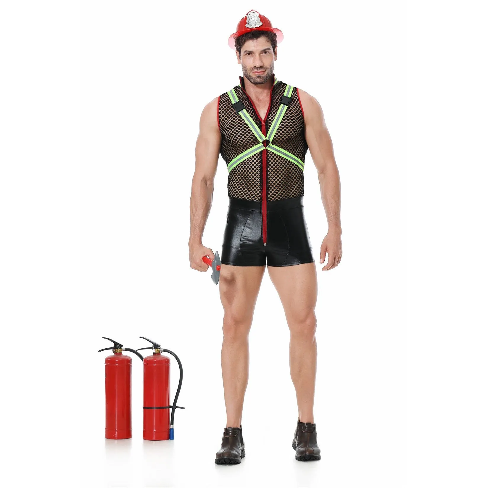 Stag Do Party Fancy Dress Firemen Costume Outfit for Men Clubwear Party