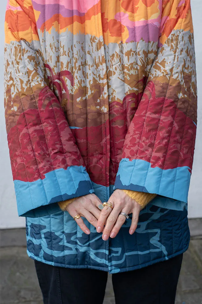 Stella Nova Quilted Sunshine Orange Landscape Coat