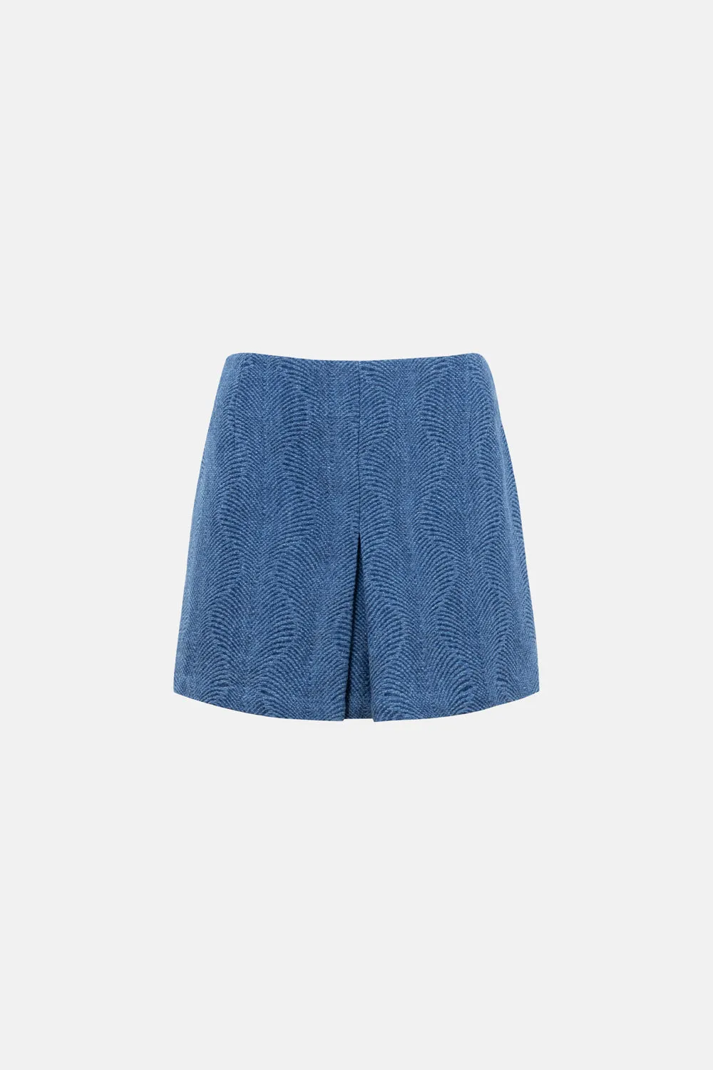 STONE JACQUARD DENIM SKIRT BLUE