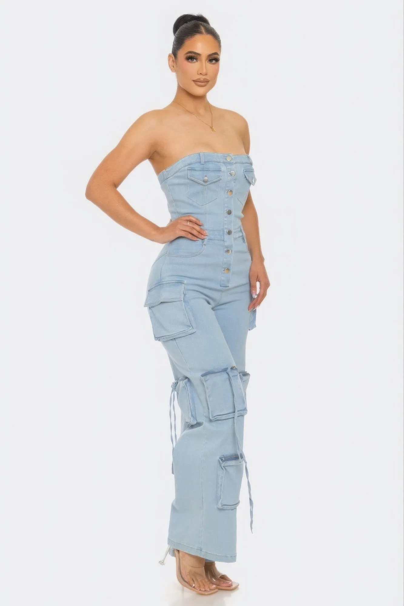 Stretch Denim Jumpsuit for Women