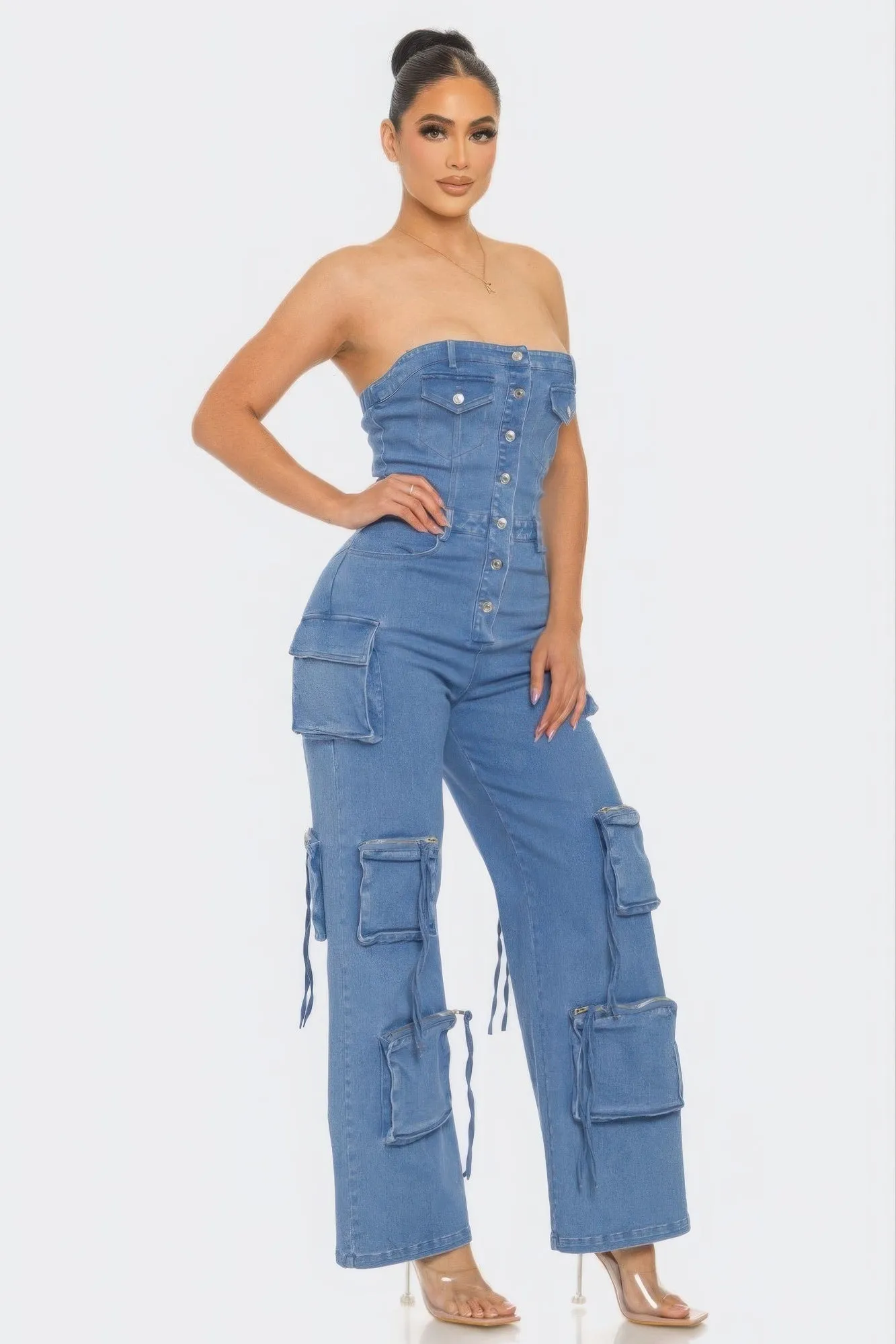 Stretch Denim Jumpsuit for Women