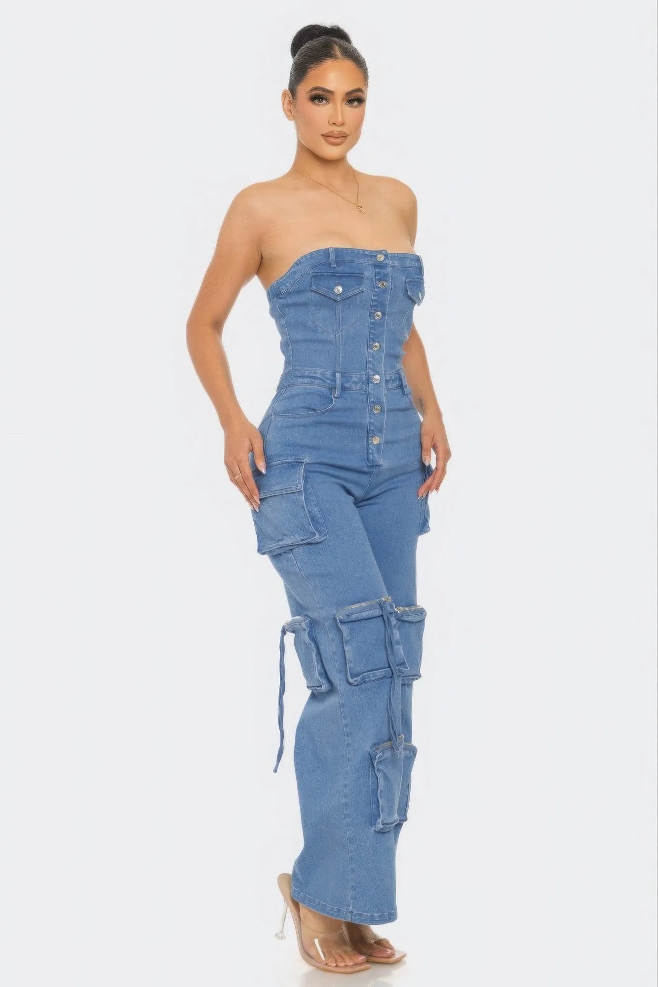 Stretch Denim Jumpsuit for Women