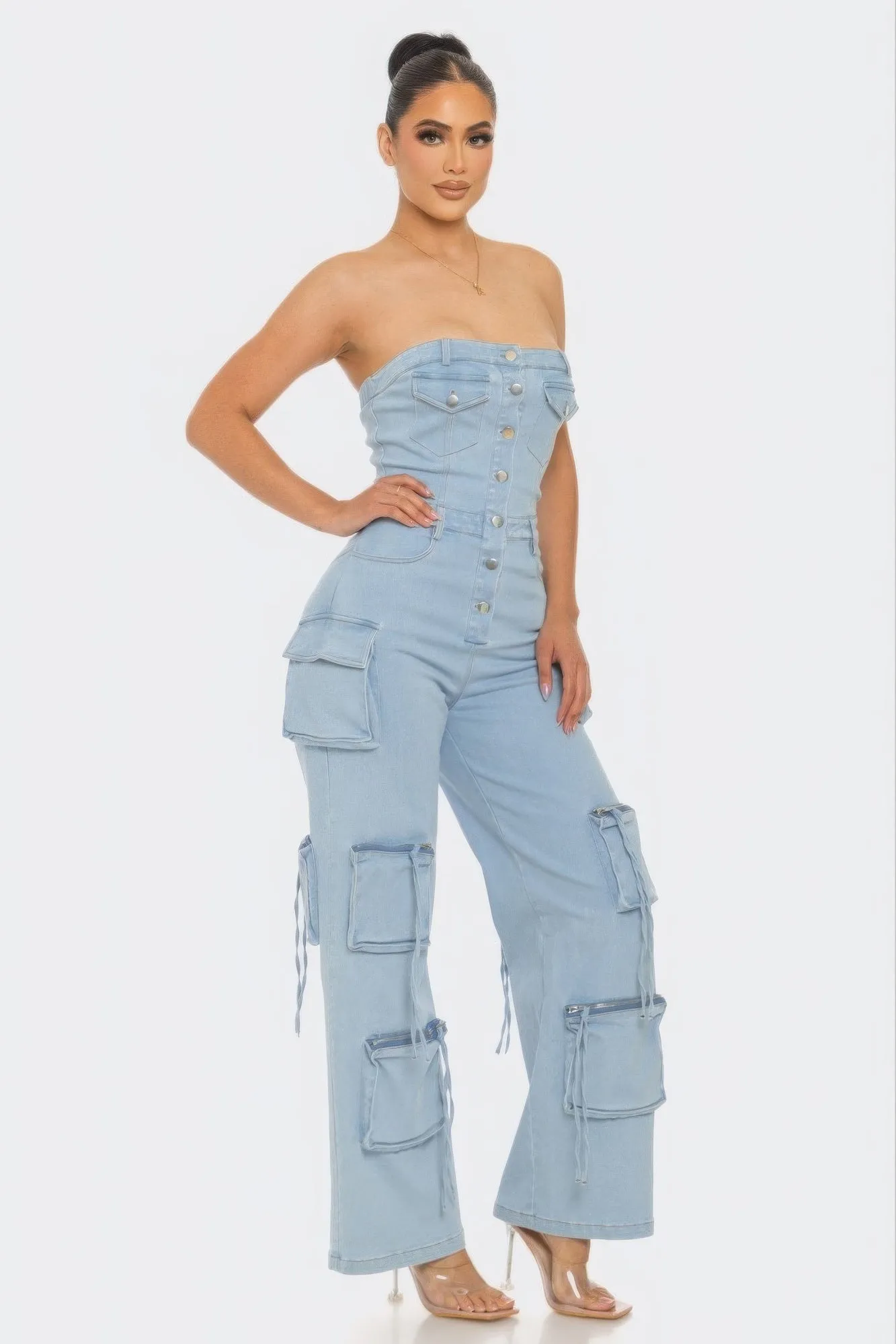 Stretch Denim Jumpsuit for Women