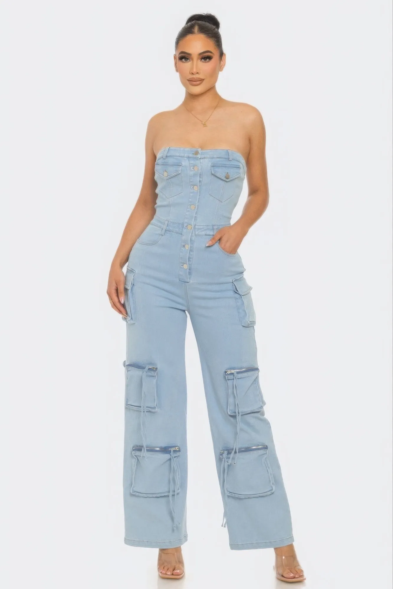 Stretch Denim Jumpsuit for Women