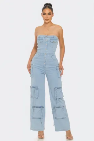 Stretch Denim Jumpsuit for Women