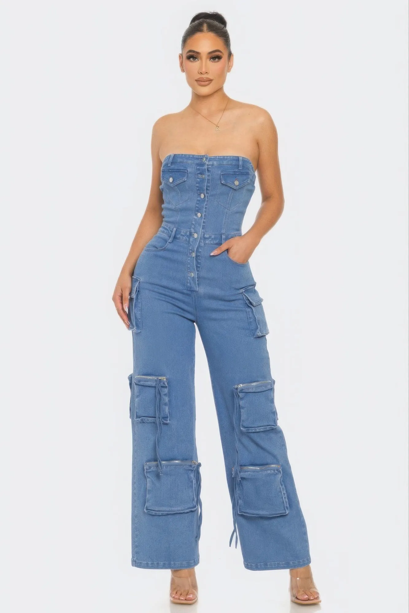 Stretch Denim Jumpsuit for Women